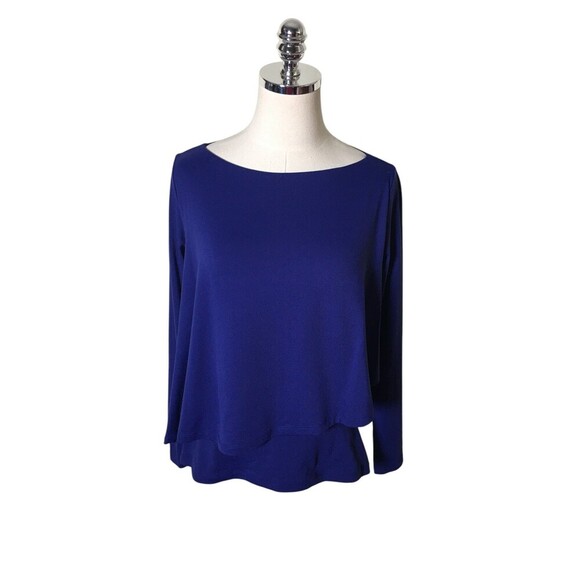 Susana Monaco Top Women's Size Small Blue Frozen Lake - Picture 1 of 8